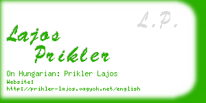 lajos prikler business card